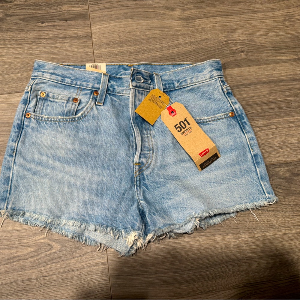 Levi's Women's Light Blue Denim Shorts 501’s